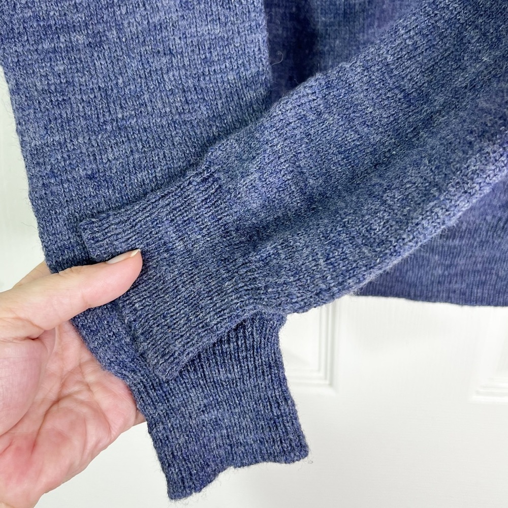 J. Crew Slim Fit Merino Wool V-Neck Elbow Patch Sweater in Blue Men’s Sz S - Picture 5 of 9